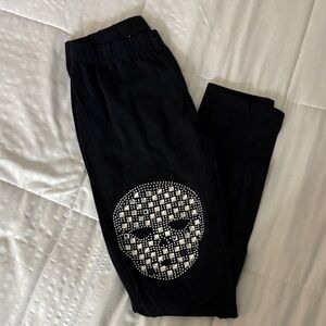 Black Skull Design Kids Bottoms